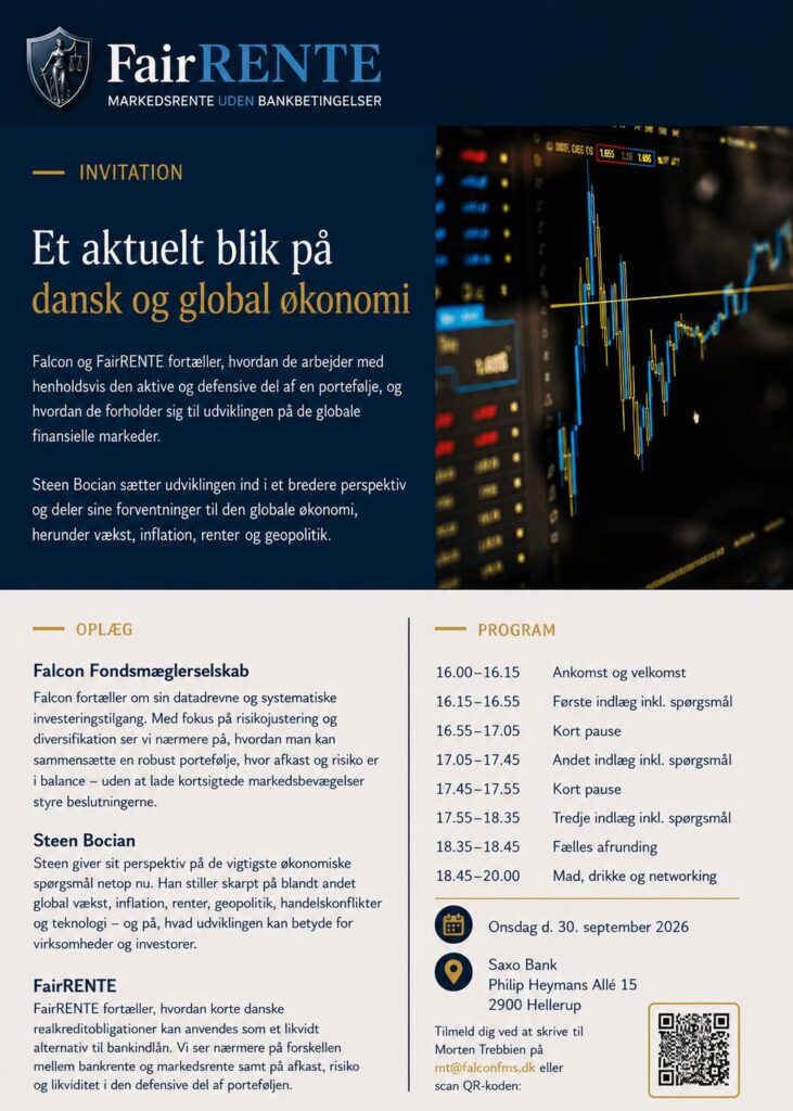 Steen Bocian Steen giver sit perspektiv på de vigtigste økonomiske spørgsmål netop nu. Han stiller skarpt på blandt andet global vækst, inflation, renter, geopolitik, handelskonflikter og teknologi – og på, hvad udviklingen kan betyde for virksomheder og investorer. FairRENTE